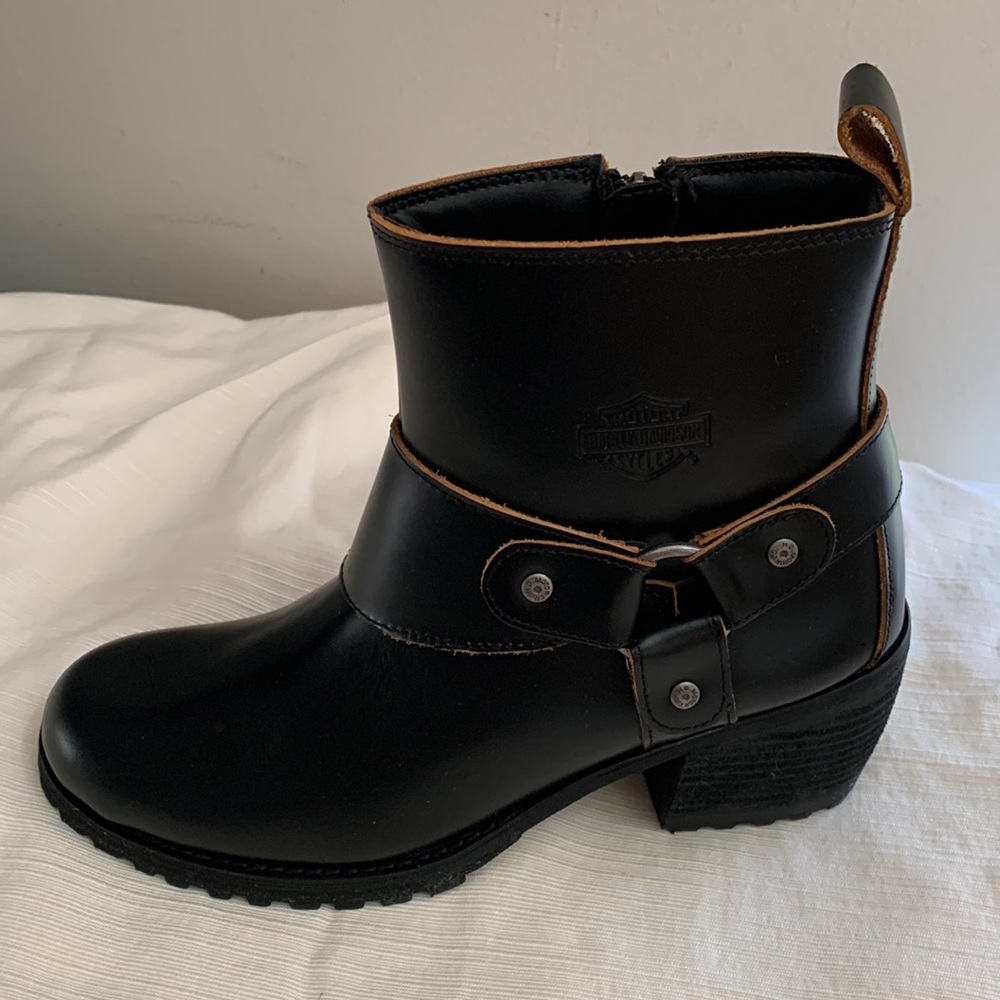 Harley-Davidson Lalanne Size 9 black leather moto boots - Picture 3 of 11